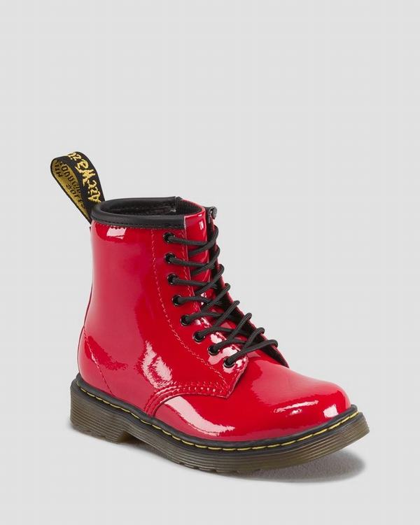 Dr Martens Dětské Kotníkové Boty Toddler 1460 Patent Červené, CZ-294875